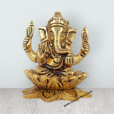 Ganesh Murti - 3.5 Inches | Antique Brass Statue/ Vinayagar Statue/ Ganesha Idol for Pooja - Retail Maharaj