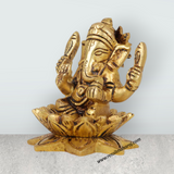 Ganesh Murti - 3.5 Inches | Antique Brass Statue/ Vinayagar Statue/ Ganesha Idol for Pooja - Retail Maharaj
