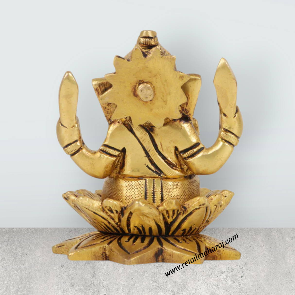 Ganesh Murti - 3.5 Inches | Antique Brass Statue/ Vinayagar Statue/ Ganesha Idol for Pooja - Retail Maharaj