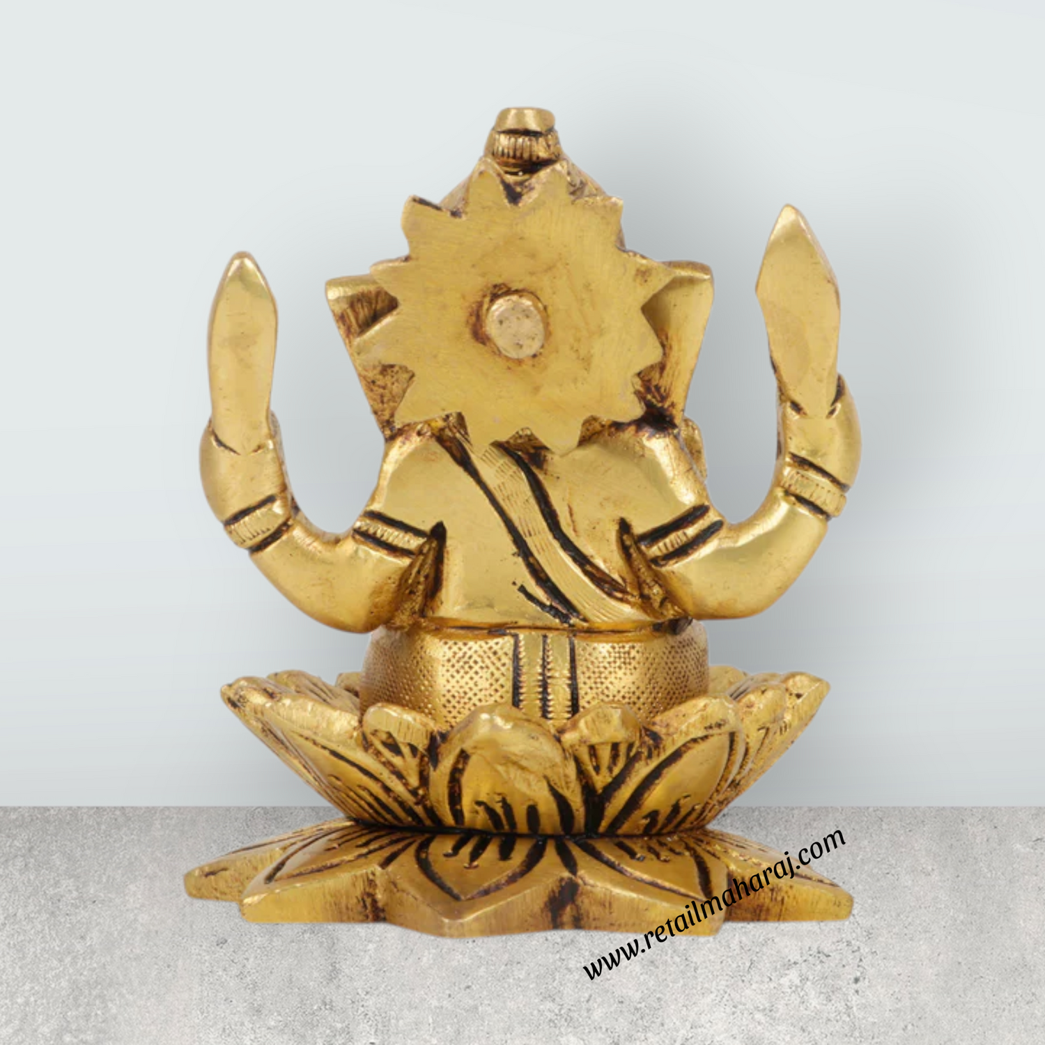 Ganesh Murti - 3.5 Inches | Antique Brass Statue/ Vinayagar Statue/ Ganesha Idol for Pooja - Retail Maharaj