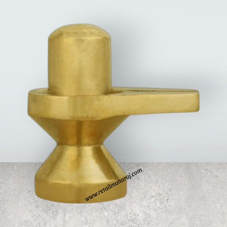 Brass Shivling – 1.5 X 1.25 Inches | Antique Brass Idol/ Shiva Lingam Statue for Pooja - Retail Maharaj
