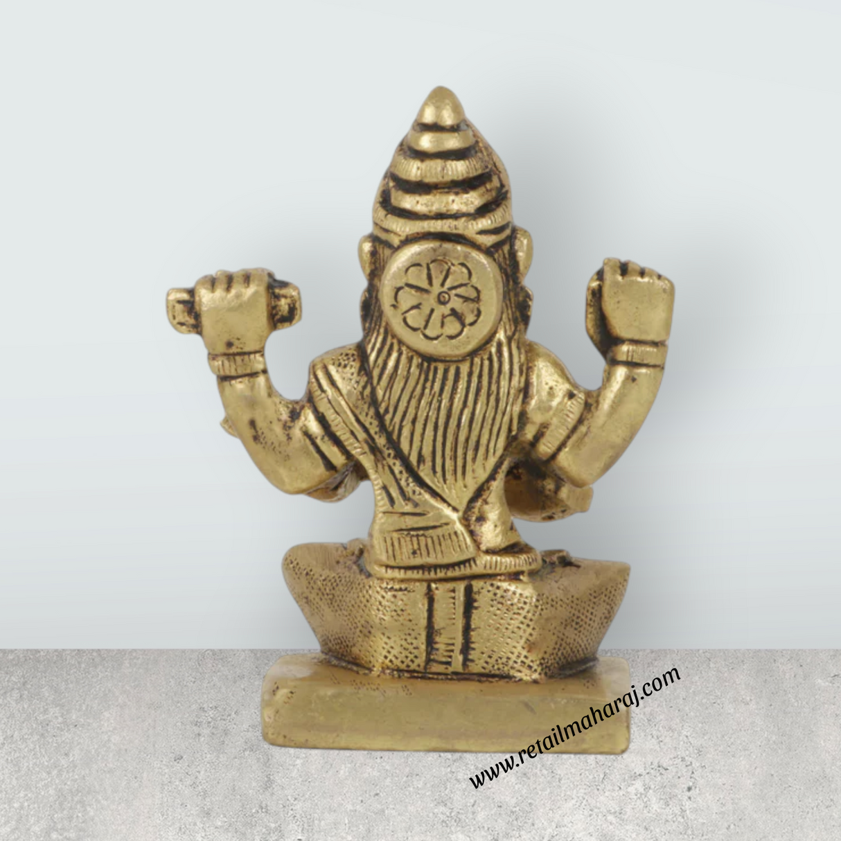 Saraswati Murti - 2.75 Inches | Antique Brass Statue/ Saraswati Idol/ Saraswati Mata Murti for Pooja - Retail Maharaj