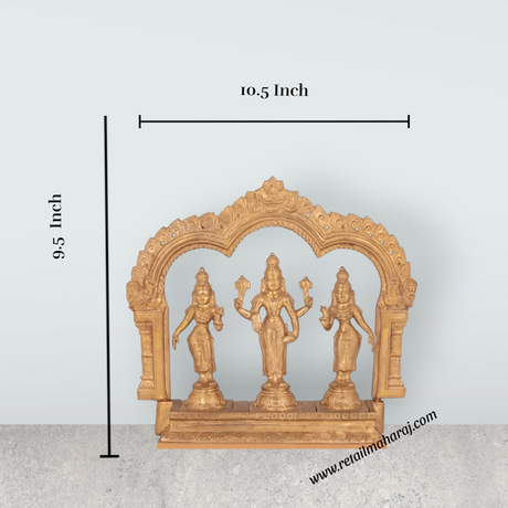 Tirupati Balaji Murti - 9.5 x 10.5 Inches | Panchaloha Idol/ Tirupathi Balaji Statue/ Tirupati Balaji Idol for Pooja - Retail Maharaj