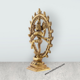 Natraj Murti - 6.5 x 5.25 Inches | Antique Brass Statue/ Nataraja Vigraham for Pooja/ 630 Gms Approx - Retail Maharaj