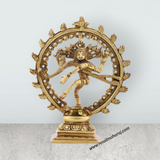 Natraj Murti - 6.5 x 5.25 Inches | Antique Brass Statue/ Nataraja Vigraham for Pooja/ 630 Gms Approx - Retail Maharaj