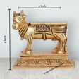 Nandi Statue Standing On Base - 4 x 4 Inches | Antique Brass Idol/ Nandi Idol/ Nandhi Statue for Pooja - Retail Maharaj