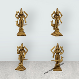 Murugan Valli Deivanai Statue Set – Antique Brass Murugan Valli Deivanai Idol for Pooja (4 x 1.75 Inches) - Retail Maharaj