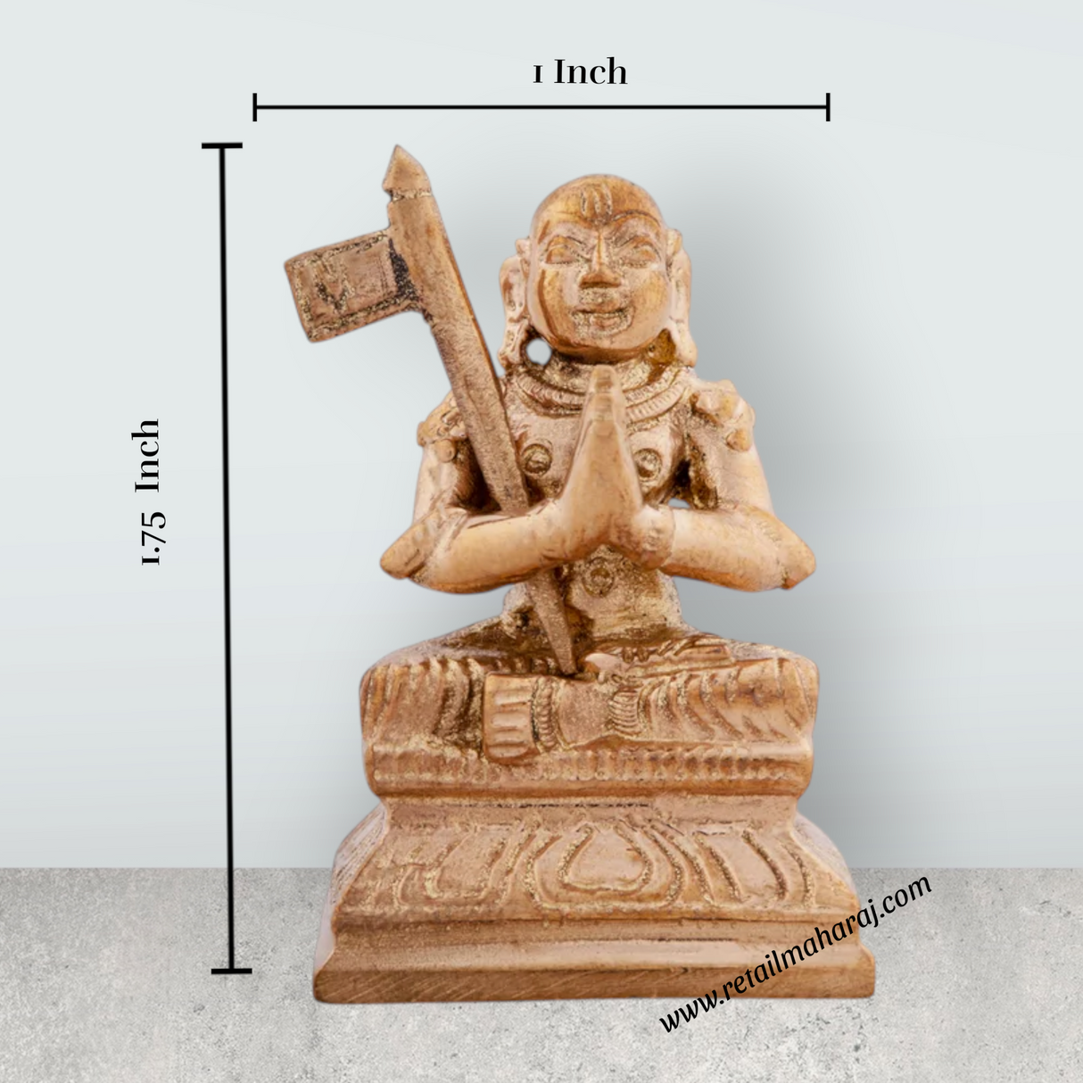 Ramanujacharya Idol - 1.75 x 1 Inches | Panchaloha Statue/ Ramanujar Statue for Pooja/ 65 Gms Approx - Retail Maharaj