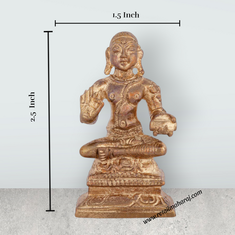 Vedanta Desikan Statue - 2.5 x 1.5 Inches | Panchaloha Statue/ Sitting Vedanta Desika Murti for Home - Retail Maharaj