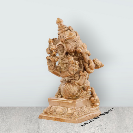 Ganesh Murti Idol - 2.5 x 1.5 Inches | Panchaloha Idol/ Vinayagar Statue for Pooja - Retail Maharaj