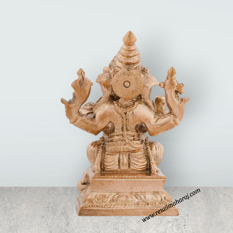 Ganesh Murti Idol - 2.5 x 1.5 Inches | Panchaloha Idol/ Vinayagar Statue for Pooja - Retail Maharaj