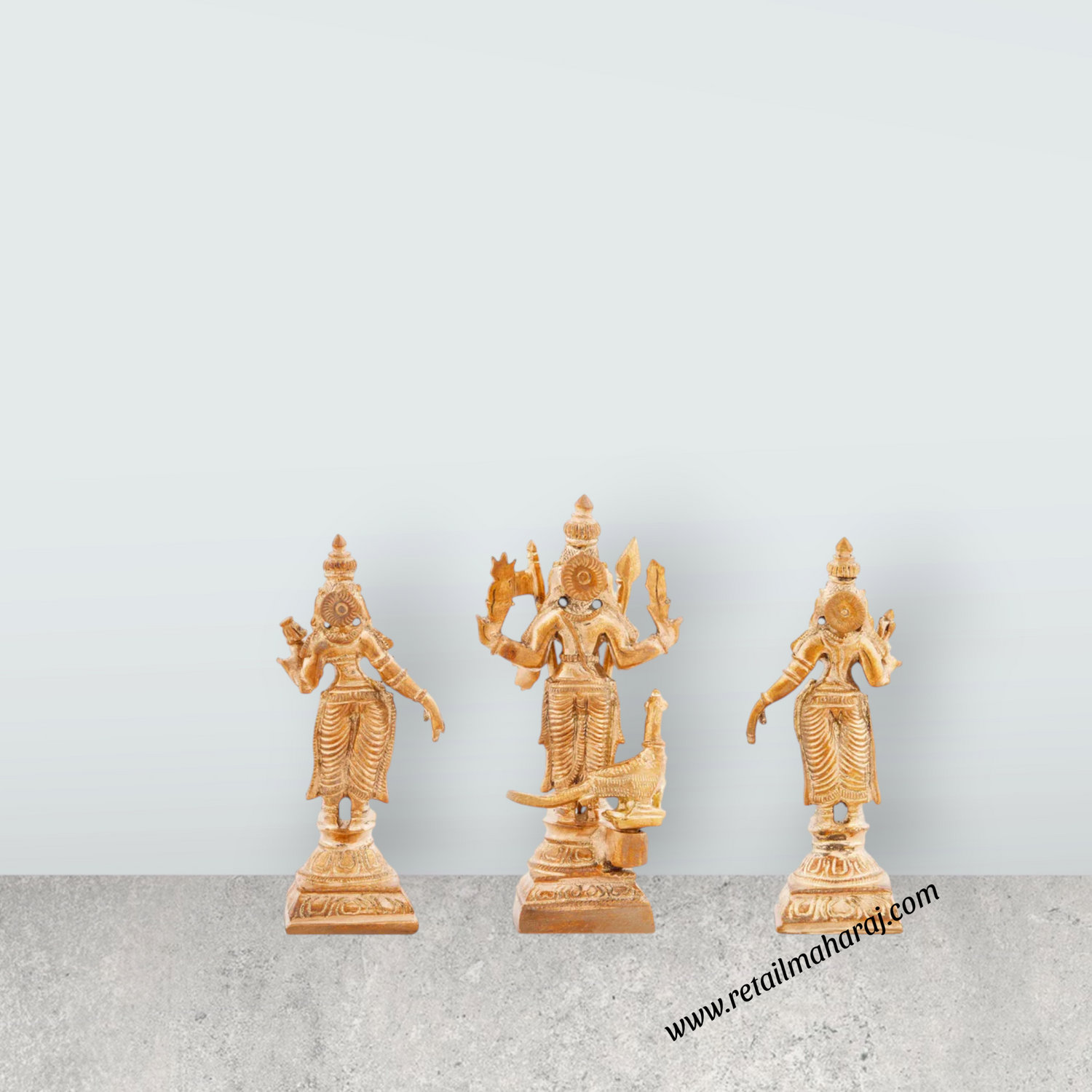 Murugar with Valli Deivanai Statue - 3 x 1.25 Inches | Panchaloha Idol/ Murugan Valli Deivanai Statue for Pooja - Retail Maharaj
