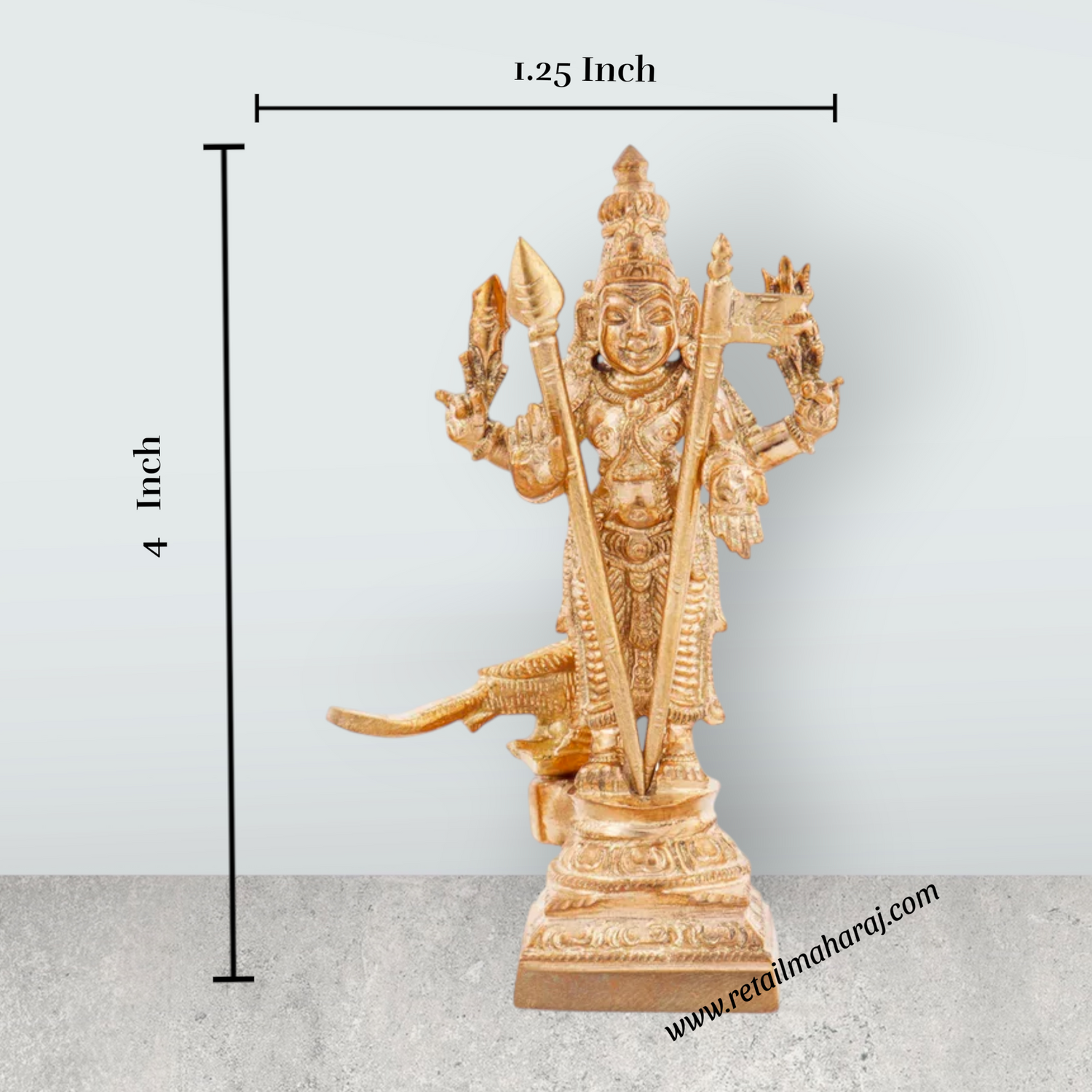 Murugar with Valli Deivanai Statue - 3 x 1.25 Inches | Panchaloha Idol/ Murugan Valli Deivanai Statue for Pooja - Retail Maharaj
