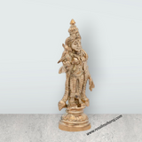 Meenakshi Amman Statue Standing On Base - 3 x 2 Inches | Panchaloha Idol / Meenakshi Statue for Worship - Retail Maharaj