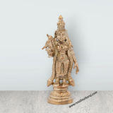Meenakshi Amman Statue Standing On Base - 3 x 2 Inches | Panchaloha Idol / Meenakshi Statue for Worship - Retail Maharaj