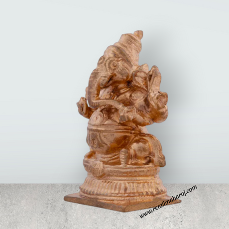 Ganesh Murti - 1.5 x 1.25 Inches | Panchaloha Idol/ Vinayaka Idol for Pooja / 56 Gms Approx - Retail Maharaj