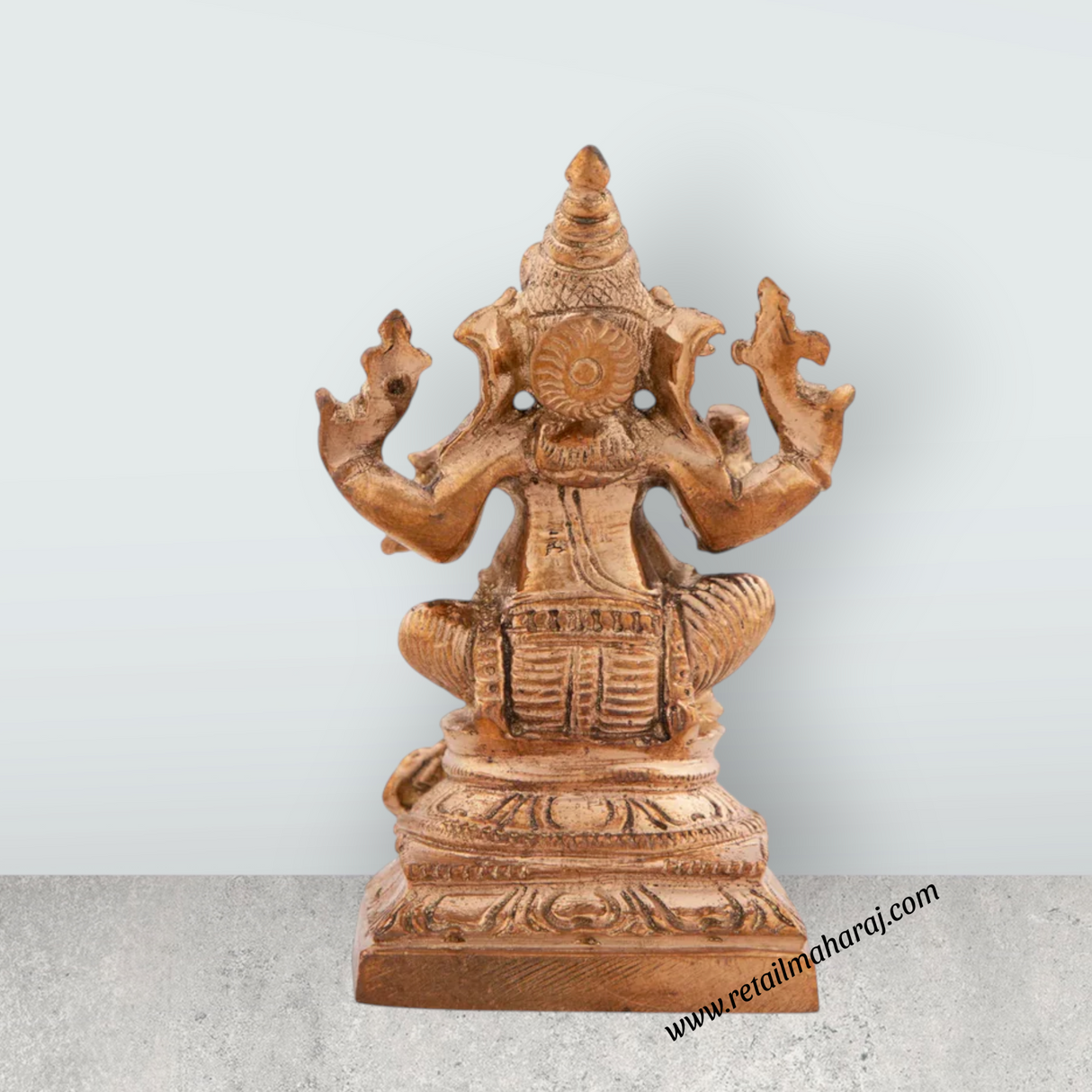 Ganesha Murti Statue - 3 x 2 Inches| Panchaloha Idol/ Vinayaka Idol for Pooja/ 259 Gms Approx - Retail Maharaj