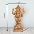 Ganesha standing On Base Murti - 9.5 x 5 Inches | Panchaloham Statue / Vinayagar Sculpture For Home Decor - Retail Maharaj