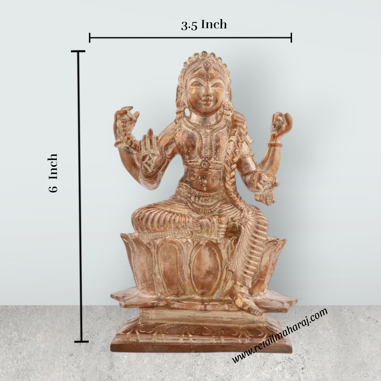 Bala Tripura Sundari Idol - 6 x 3.5 Inches | Panchaloha Idol/ Balambigai Statue for Pooja/ 1335 Gms Approx - Retail Maharaj