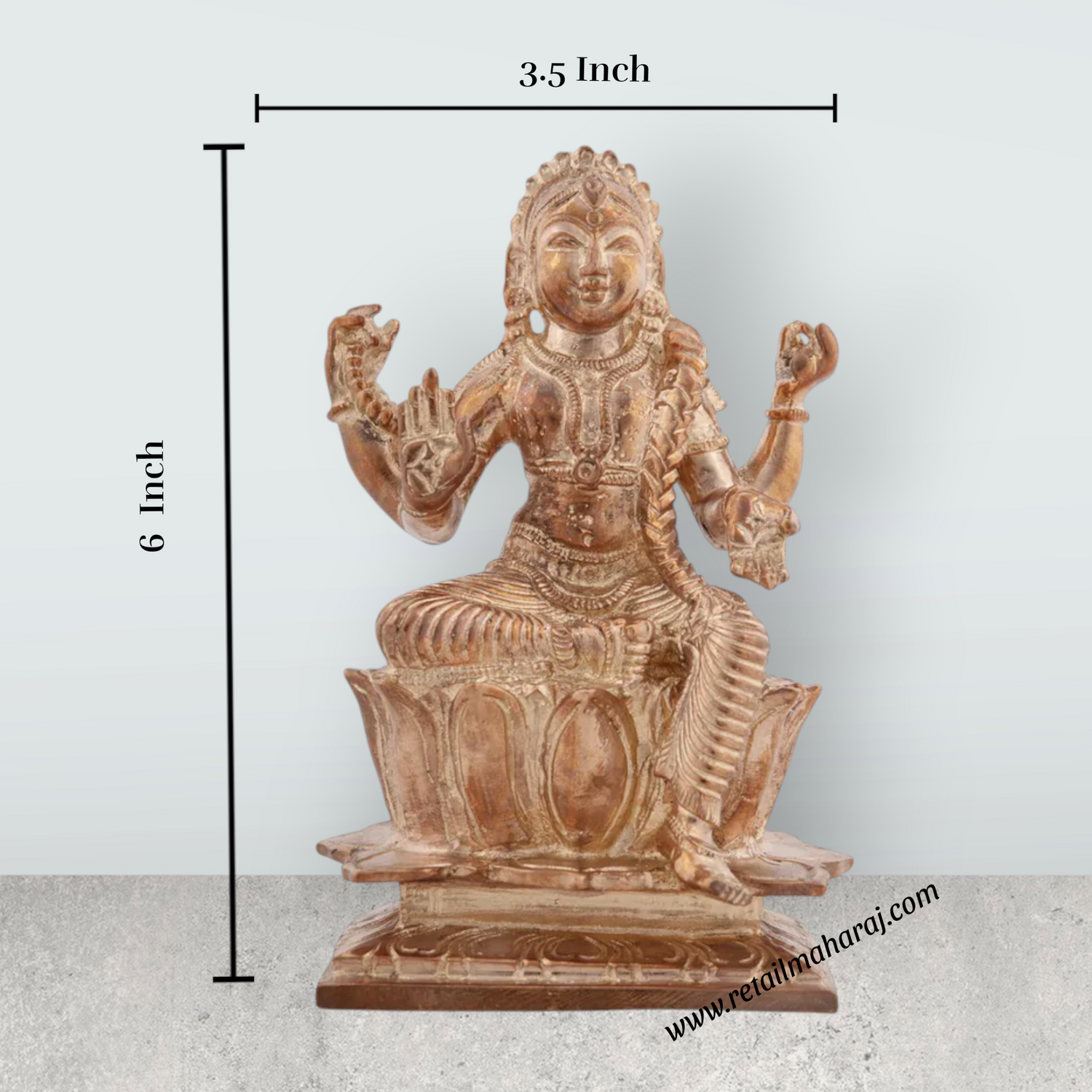 Bala Tripura Sundari Idol - 6 x 3.5 Inches | Panchaloha Idol/ Balambigai Statue for Pooja/ 1335 Gms Approx - Retail Maharaj