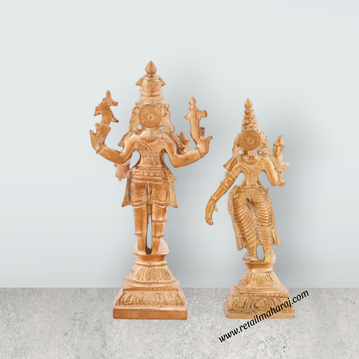 Shiv Parivar Murti - 4 x 2 Inches | Panchaloha Idol/ Shiv Parvati idol/ 250 gms approx - Retail Maharaj