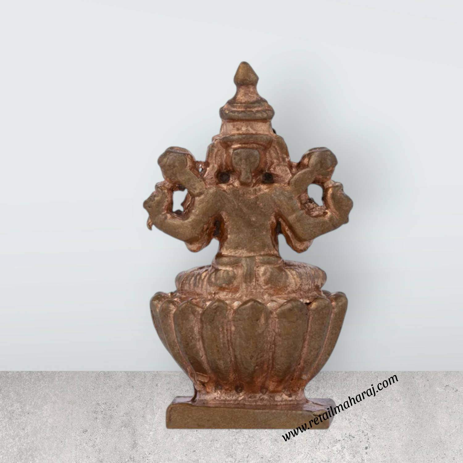 Laxmi Devi Statue - 1.75 x 1 Inches | Panchaloha Idol/ Lakshmi Statue Sitting On Lotus for Pooja/ 55 Gms Approx - Retail Maharaj
