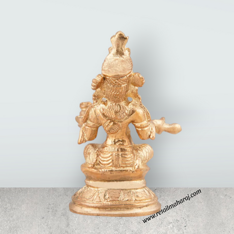 Annapurna Devi - 2.5 x 1.25 Inches | Panchaloha Statue/ Sitting Annapoorani Statue for Pooja/ 80 Gms Approx - Retail Maharaj