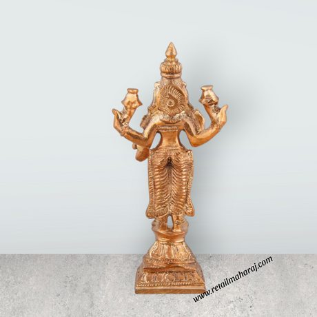 Laxmi Murti - 3.5 x 2 Inches | Panchaloha Statue/ Standing Lakshmi Idol for Pooja/ 100 Gms Approx - Retail Maharaj