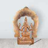 Laxmi Murti With Arch - 6 x 4.5 Inches | Panchaloha Statue/ Lakshmi Idol for Pooja/ 700 Gms Approx - Retail Maharaj
