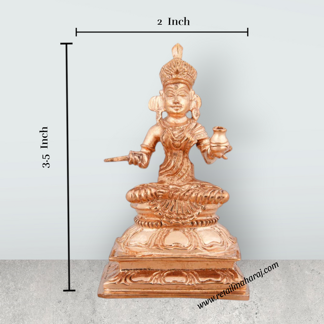 Annapuran Devi Murti - 3.5 x 2 Inches | Panchaloha Statue/ Annapurna Murti for Home/ 170 Gms Approx - Retail Maharaj