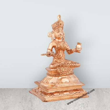 Annapuran Devi Murti - 3.5 x 2 Inches | Panchaloha Statue/ Annapurna Murti for Home/ 170 Gms Approx - Retail Maharaj