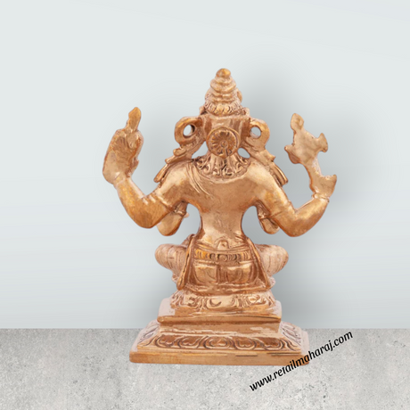 Hayagriva Statue Sitting On Base - 3.5 x 2.5 Inches | Panchaloha Statue/ Hayagreevar Statue for Pooja - Retail Maharaj