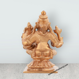 Lakshmi Narasimha Swamy Vigraham Sitting On Base - 3 x 2.5 Inches | Panchaloha Laxmi Narasimha Idol for Worship - Retail Maharaj