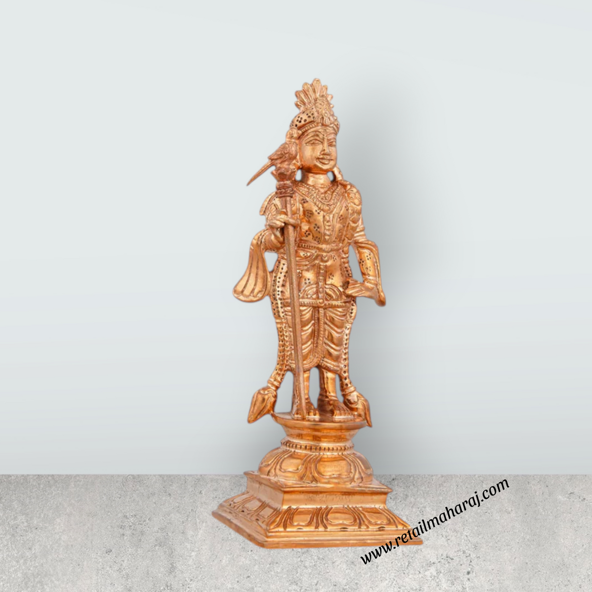 Raja Alangaram Murugan Statue - 6 x 2 Inches | Panchaloha Statue/ Standing Kartikeya Statue for Pooja/ 355 Gms - Retail Maharaj