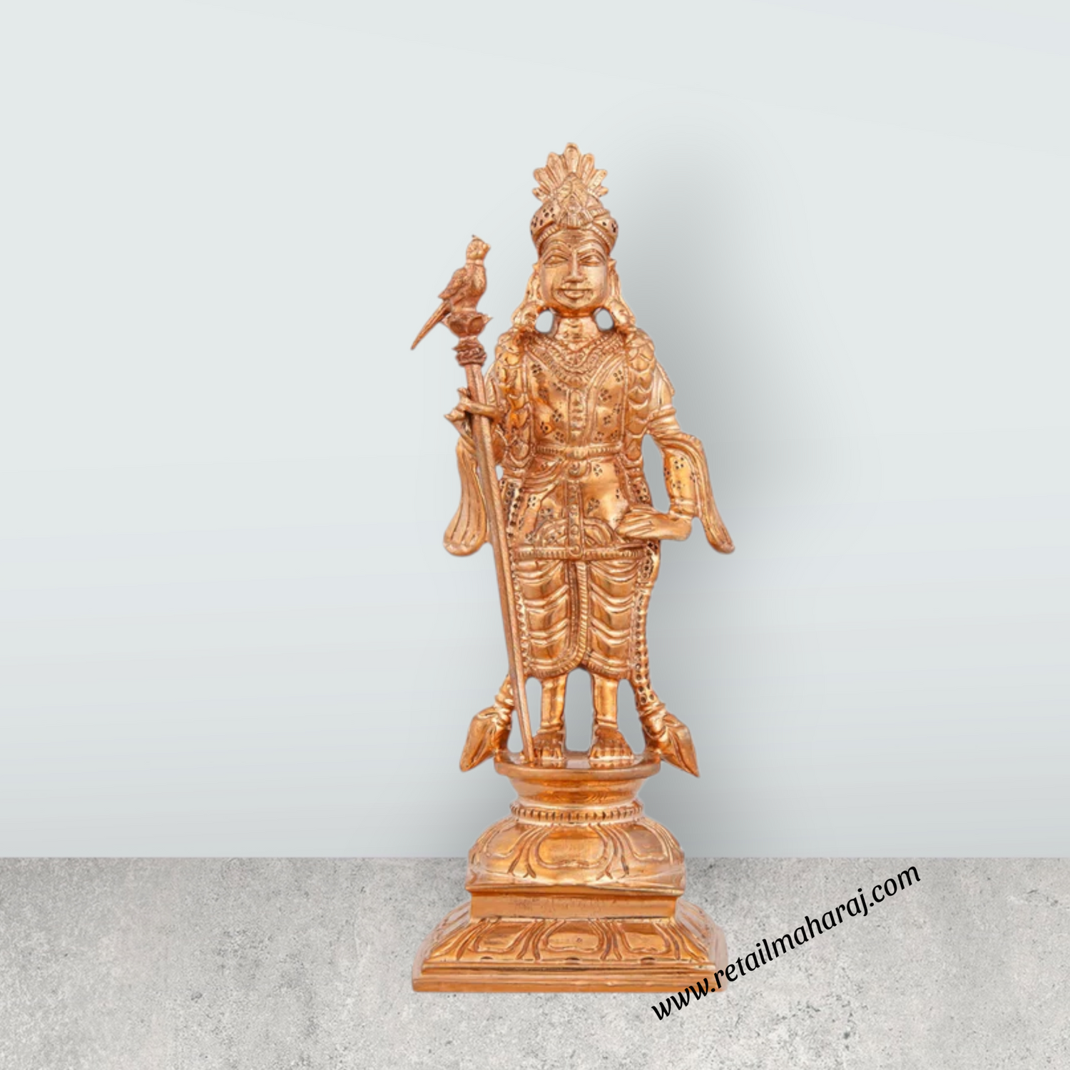 Raja Alangaram Murugan Statue - 6 x 2 Inches | Panchaloha Statue/ Standing Kartikeya Statue for Pooja/ 355 Gms - Retail Maharaj