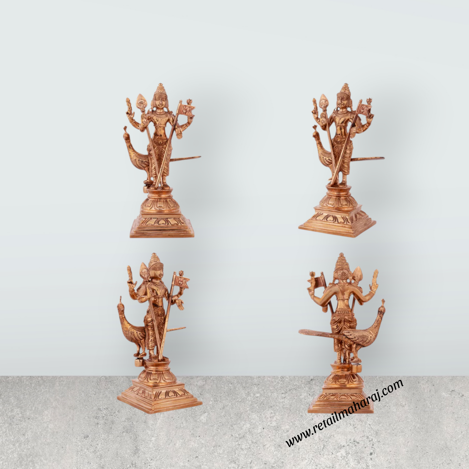 Murugan Valli Deivanai Statue Set - 5 x 2 Inches | Panchaloha Statue/ Murugan Valli Deivanai Idol for Pooja - Retail Maharaj