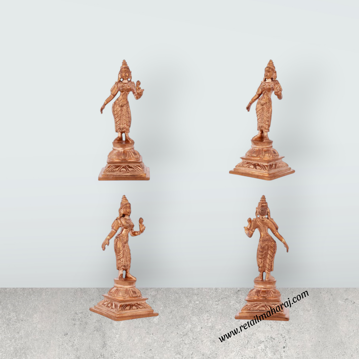 Murugan Valli Deivanai Statue Set - 5 x 2 Inches | Panchaloha Statue/ Murugan Valli Deivanai Idol for Pooja - Retail Maharaj