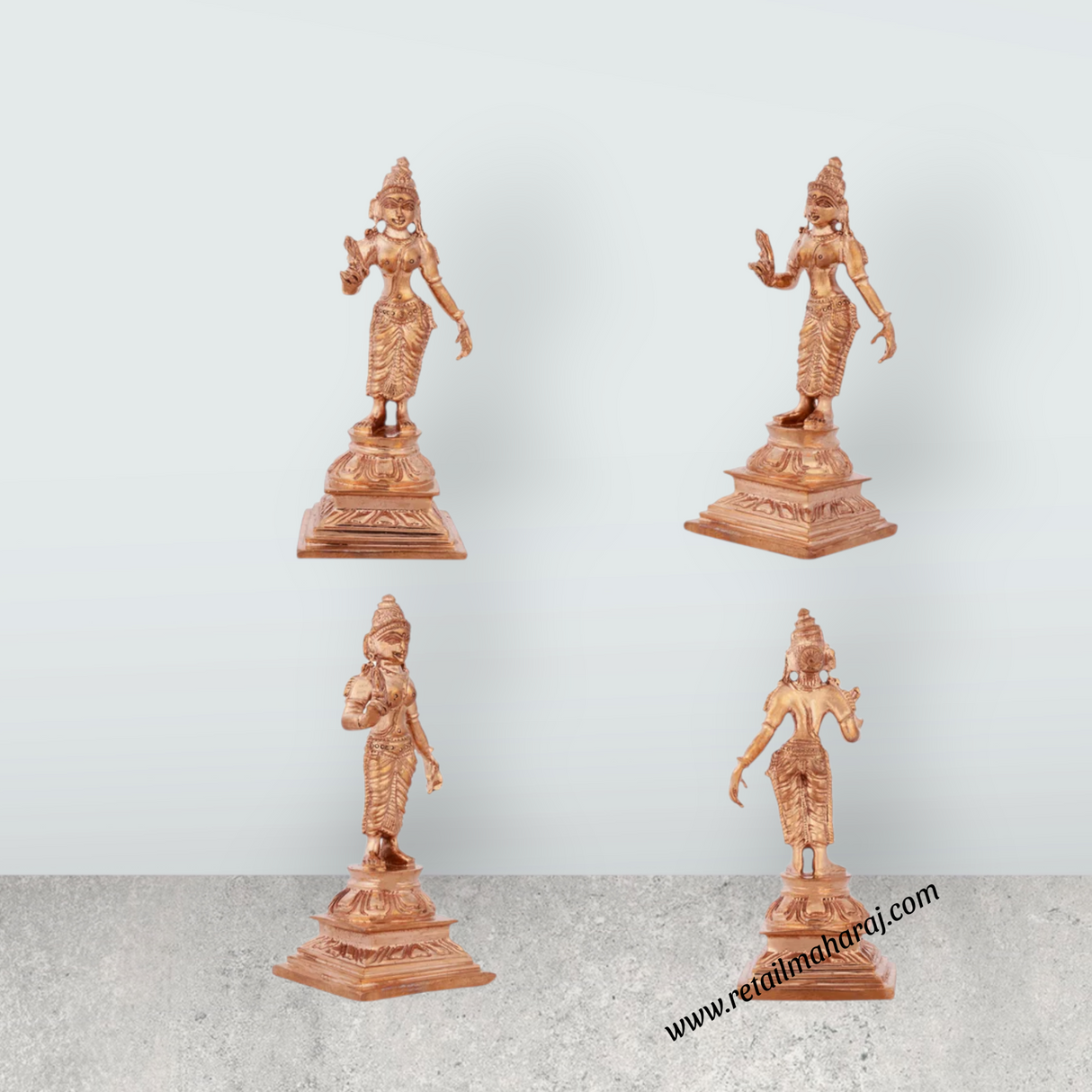 Murugan Valli Deivanai Statue Set - 5 x 2 Inches | Panchaloha Statue/ Murugan Valli Deivanai Idol for Pooja - Retail Maharaj