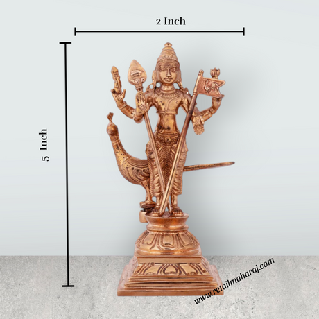 Murugan Valli Deivanai Statue Set - 5 x 2 Inches | Panchaloha Statue/ Murugan Valli Deivanai Idol for Pooja - Retail Maharaj