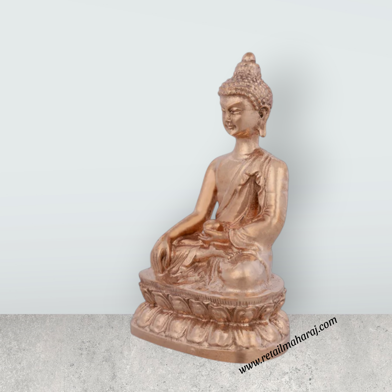 Buddha Statue Sitting On Base - 3.5 x 2 Inches | Panchaloha Statue/ Buddha Murti for Pooja - Retail Maharaj