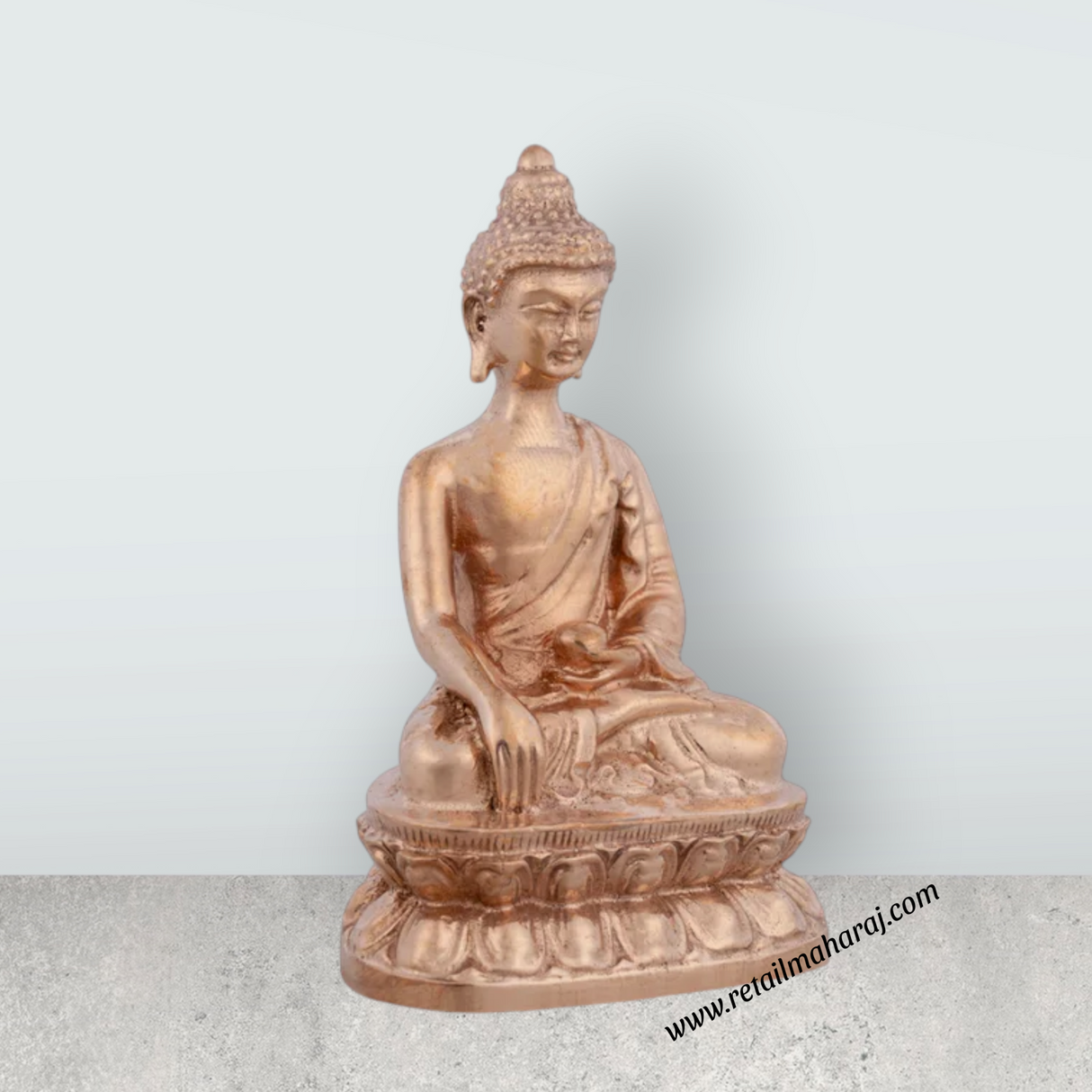 Buddha Statue Sitting On Base - 3.5 x 2 Inches | Panchaloha Statue/ Buddha Murti for Pooja - Retail Maharaj