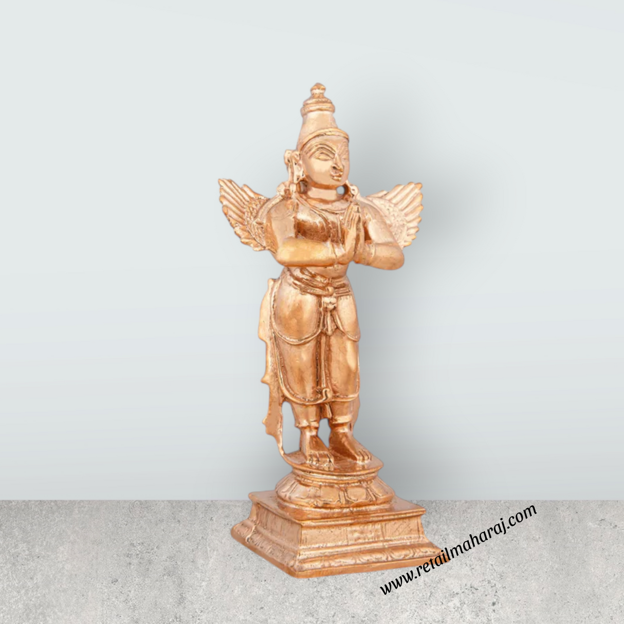 Garudan Statue - 4 x 2.5 Inches | Panchaloha Statue/ Standing Garuda Idol/ Garuda Murti for Pooja/ 225 Gms - Retail Maharaj