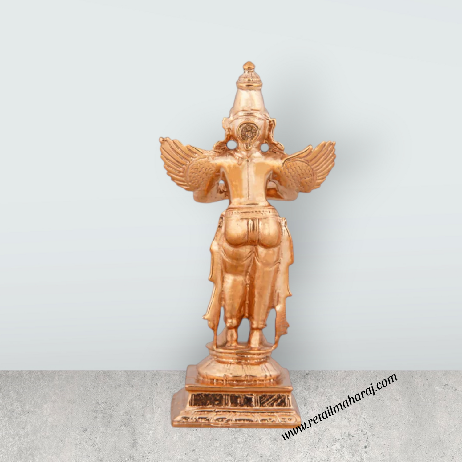 Garudan Statue - 4 x 2.5 Inches | Panchaloha Statue/ Standing Garuda Idol/ Garuda Murti for Pooja/ 225 Gms - Retail Maharaj