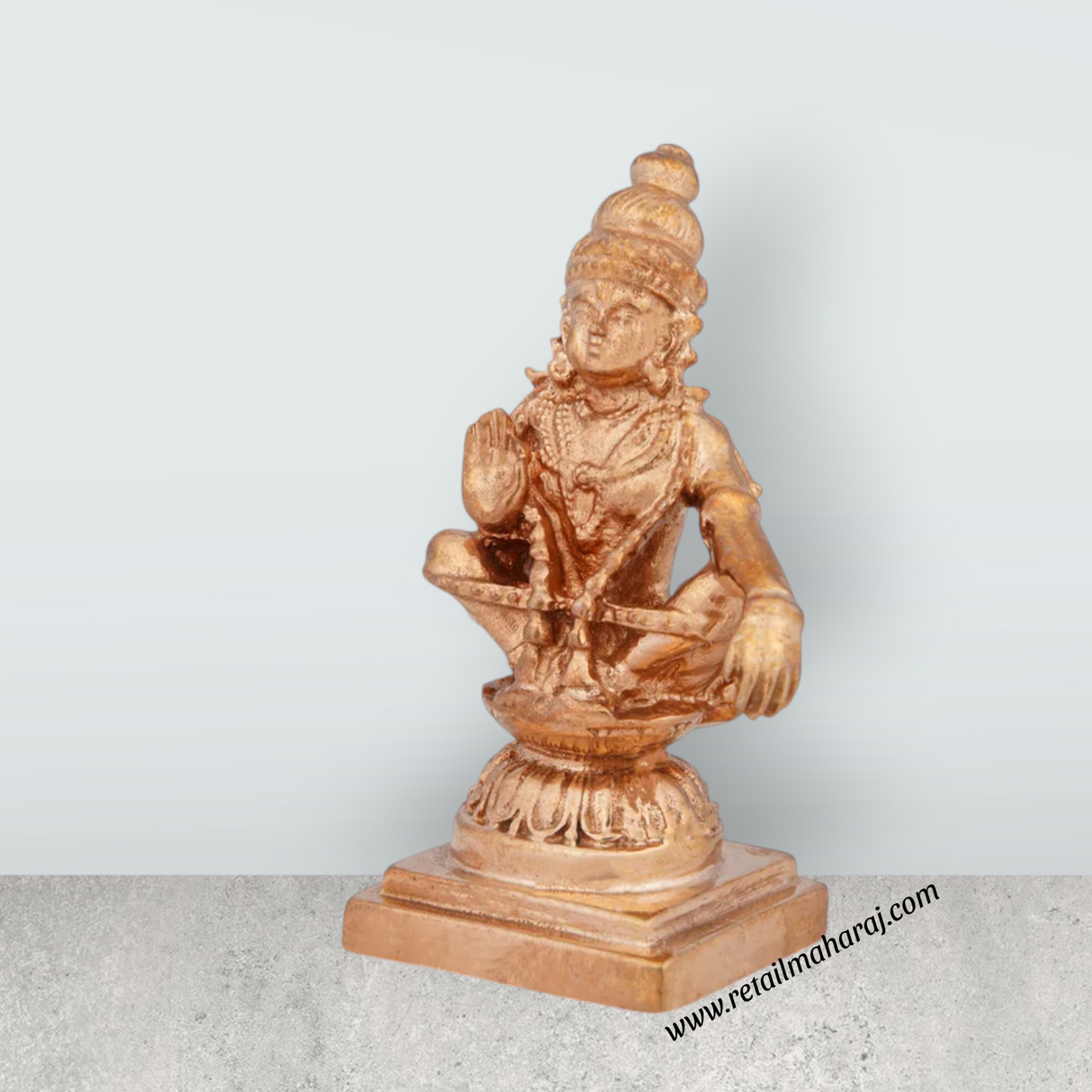 Ayyappan Statue - 3 x 1.5 Inches | Panchaloha Statue/ Ayyappa Idol/ Ayyappan Vigraham for Pooja/ 170 Gms - Retail Maharaj