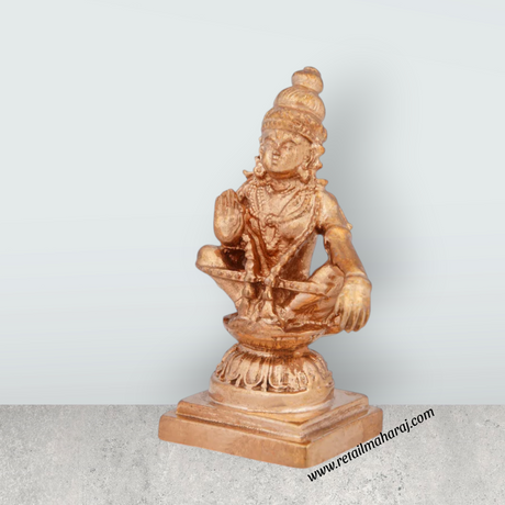 Ayyappan Statue - 3 x 1.5 Inches | Panchaloha Statue/ Ayyappa Idol/ Ayyappan Vigraham for Pooja/ 170 Gms - Retail Maharaj