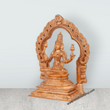 Lakshmi Idol With Arch - 5 x 3.5 Inches | Panchaloha Statue/ Sitting Laxmi Idol for Pooja/ 580 Gms Approx - Retail Maharaj