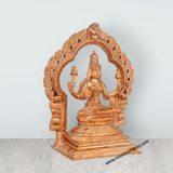 Lakshmi Idol With Arch - 5 x 3.5 Inches | Panchaloha Statue/ Sitting Laxmi Idol for Pooja/ 580 Gms Approx - Retail Maharaj