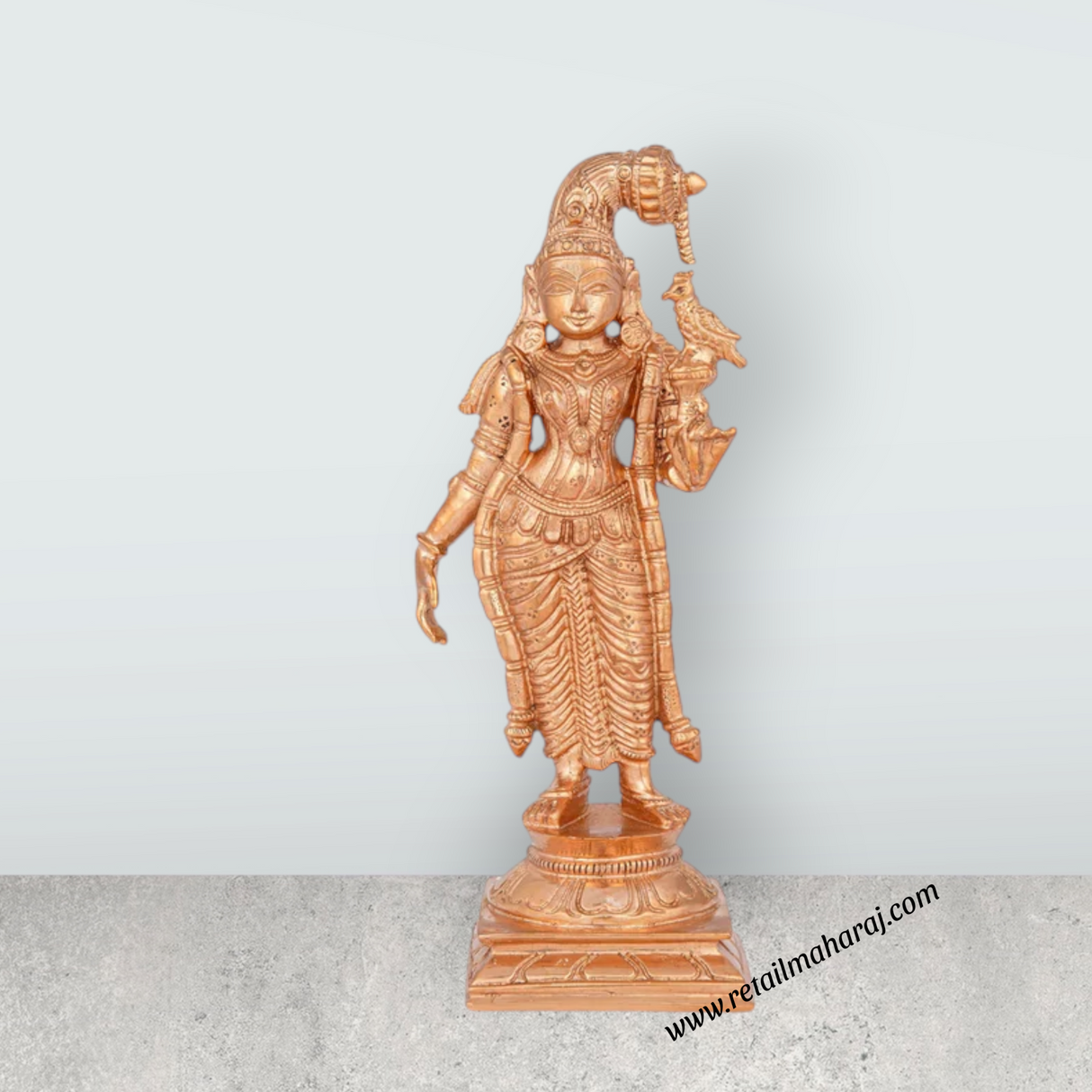 Goda Devi - 7 x 3.5 Inches | Panchaloha Statue/ Standing Andal Statue for Pooja/ 635 Gms Approx - Retail Maharaj