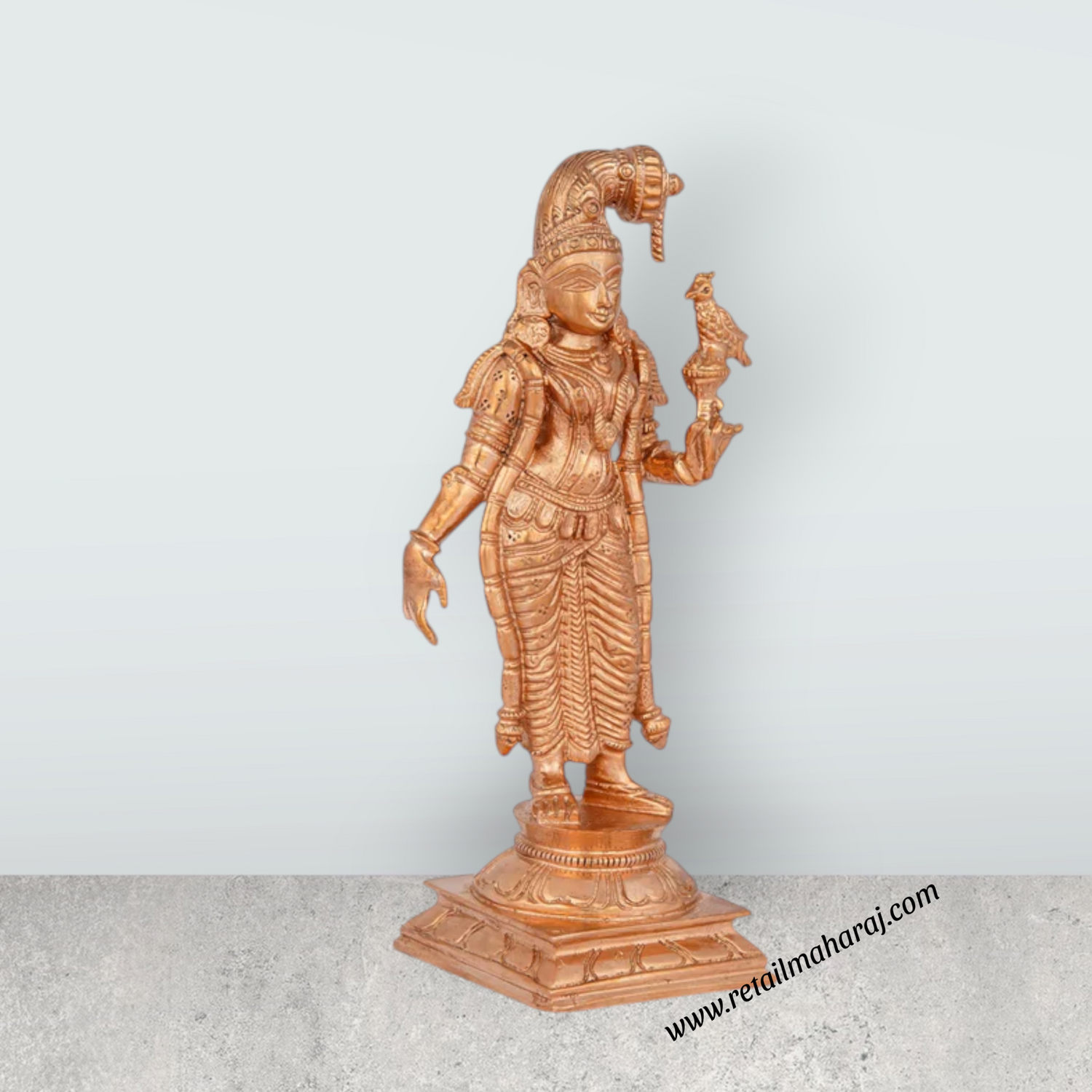 Goda Devi - 7 x 3.5 Inches | Panchaloha Statue/ Standing Andal Statue for Pooja/ 635 Gms Approx - Retail Maharaj