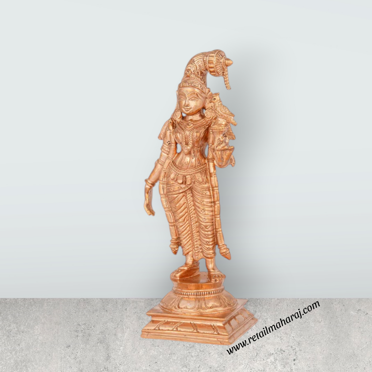 Goda Devi - 7 x 3.5 Inches | Panchaloha Statue/ Standing Andal Statue for Pooja/ 635 Gms Approx - Retail Maharaj